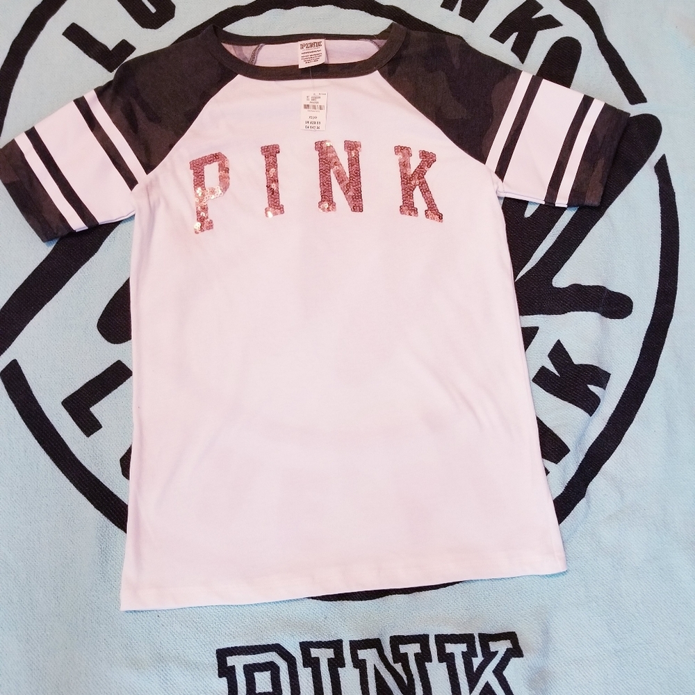 Vs pink bling camo shirt